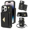 Plånboksfodral Kompatibelt Med Iphone 15 Pro Max, PU-Läderfodral Med Axelrem & Kortfack Kickstand För Kvinnor