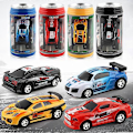 Pikkukuva 2 / 5: Lasten 4-pyöräinen kaukosäädöllä ohjattava auto Mini Canned RC-ajoneuvo Pienille lapsille Tölkkilelu Liikennettä ruuhkautuu satunnaisilla väreillä