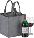 Flaskhållare för 9 Flaskor, Bärväska för Vin, Öl (45x24x24 Cm, Grå)