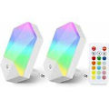 Miniatyrbild 1 av 5: Paket LED-nattlampa för barn Plug-and-play Baby nattlampa med fjärrkontroll 16 färger Justerbar RGB-ljusstyrka Dimbar nattlampa Plug-in för barnkammare