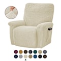Miniatyrbild 1 av 4: All-inclusive elastisk recliner soffaöverdrag enfärgad polarfleece soffa kudde överdrag för alla årstider Recliner överdrag