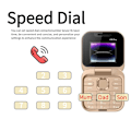 Miniatyrbild 10 av 11: Mini Flipptelefon FM-radio Röst snabbval Vibration 2 SIM-kort Liten skärm Vikbar (SVART)
