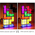 Miniatyrbild 3 av 5: Tetris Stapelbar Nattlampa, 7 Stycken DIY LED 7 Färger 3D Pussel Induktion Låsande Bordlampa Belysning Magiska Byggklossar Ljusstarkt Ljus