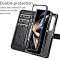 Miniatyrbillede 5 af 5: Z Fold 5 Etui, Luksuriøst PU Læder Lynlås Kortlomme Pung Etui Kompatibel med Samsung Galaxy Z Fold 5 Med Skulderrem Gave