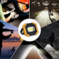 Miniatyrbillede 4 af 4: Genopladelig LED Projektør 30W 2000LM Byggeplads Projektør Arbejdslampe 3 Tilstande Bærbar Lanterne USB LED Projektør til Camping, Konstruktion