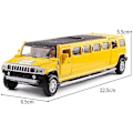 Miniatyrbillede 1 af 4: Høj Simulation 1:32 Alloy Hummer Limousine Metal Diecast Bilmodel Træk Tilbage Blinkende Musikalsk Legetøj Køretøjer til Børn