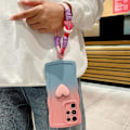 Miniatyrbillede 2 af 4: Kærlighedshjerte-etui Kompatibelt med Samsung Galaxy S24 Ultra, Blødt Silikon Bølgeformet Ramme Gradient Farve Cover med Håndrem