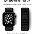 Miniatyrbilde 2 av 4: Nylon klokkearmbånd kompatibelt med Apple Watch 7 armbånd 38 mm 40 mm 42 mm erstatning for iWatch Series Se/6/5/4/3/2/1, justerbare elastiske pustende stropper