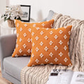 Miniatyrbild 1 av 4: Wekity Set med 2 Dekorativa Kuddfodral Rhombic Jacquard Kuddfodral Mjuk Rektangulär Kuddfodral för Sommar Soffa Säng Sovrum Vardagsrum,