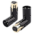 Miniatyrbillede 1 af 5: 2 stk. Lydadapter Stik Justerbar Han til Hun Højre Vinkel XLR Adapter 3-polet Sort (XLR 90 Graders Adapter)