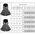Pikkukuva 4 / 4: Naisten Retro 50-luvun ja 60-luvun pitkähihainen cocktail-juhlamekko pyöreällä kauluksella ja polka dot -kuviolla, Rockabilly-tyyli