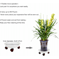 Miniatyrbild 4 av 5: Rund blomvagn med hjul, medium plastförpackning, 4 stycken, plastblomvagn, transporthjälp för växter,