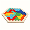 Miniatyrbillede 1 af 4: 3D Hexagonale Træpuslespil Uddannelsesmæssige Legetøj Til Børn Børnehave Tangram Bræt Hjerne IQ Test Spil Montessori Legetøj Gaver