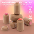 Miniatyrbillede 4 af 4: Lommekind blush stick med seks farver - læbe- og kindfarve, vandlet stick highlighter, oplyser naturligt, vandlet hud