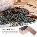 Miniatyrbild 3 av 4: Rektangulär Tennplåtburk Mini Bärbar Te-blad Förvaringsbehållare Godisarrangör Hemförvaringslåda - 13x8x6cm (Guld)