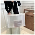 Miniatyrbillede 4 af 5: Transparent Strand Nylon Taske Mesh Tote Shoppingtaske Sort Black