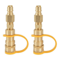 Miniatyrbilde 1 av 5: 2 stk 3/8 tommers Naturgass Hurtigkobling Messing Propan Adapter Tilkobling For LP Gass Propan Slange Hurtig
