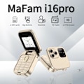 Miniatyrbillede 5 af 11: Mini Flip FM Radio Stemmehurtigvalg Vibration 2 SIM-kort Lille Skærm Foldbar (SORT)