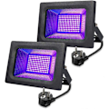 Miniatyrbillede 1 af 5: [2 stk] LED sort lys spotlight, LUNSY UV spotlight 30 W sort lys lampe, IP66 vandtæt fluorescerende sort lys med 150 LED UV lys til bar,