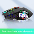 Miniatyrbillede 5 af 5: Professionel 3600dpi Trådløs Gaming Mus Led Lys Natglød Mekanisk Mus 6 Knapper Med Rgb Baggrundsbelysning Justerbar Usb Mus