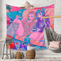Miniatyrbillede 4 af 4: Wekity Anime Tapestry Æstetisk Kunst Hjem Baggrundstof Dekoration Gave Boho Tapestry til Stue Soveværelse Dekoration (614-6, 59 X 79 tommer)