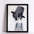 Miniatyrbillede 2 af 4: Wekity Kanin Pige og Dreng Væghængt Canvas Print Poster, Simpel Sød Akvarel Kunsttegning Dekoration til Hjemmet Stue Soveværelse Kontor og Børneværelse
