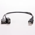 Miniatyrbilde 1 av 5: USB 2.0 Type A Hann til 2 Doble USB Hunn-kontakter Y-Splitter Hub Strøm Type C Svart 1 stk