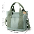 Miniatyrbillede 3 af 5: Canvas Tote Taske Multi-lomme Grøn - Klar til Salg Grøn Green