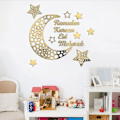 Pikkukuva 4 / 5: Ramadanin Koristeet 2024, 3D DIY Eid Mubarak Itsekiintopinnat Seinätarra Taidekoriste, Ramadan Kareem Kuu Tähti Akryyli Seinätarrat