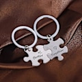 Miniatyrbild 2 av 3: Par-nyckelringar för par Pojkvän Flickvän Present Make Keychain Alla hjärtans dag Present Kärlek Pussel Smycken (Bättre tillsammans)
