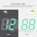 Miniatyrbild 5 av 5: Digital 3D LED Stor Vägg- och Skrivbordsväckarklocka Snooze 12/24 Timmar Automatisk Ljusstyrka USB
