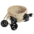 Miniatyrbillede 4 af 5: 6,8M 2-leder Linen Elektrisk Kabel, med E27 Fatning og Afbryder, til DIY Lampe (uden pære)