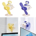 Pikkukuva 2 / 5: Sööt pieni keltainen ankka-lentäjän muotoinen USB-virralla toimiva monikulmainen pöytätuuletin kotiin