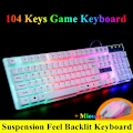Miniatyrbild 2 av 5: Tangentbord och Mus Combo Gamer Gaming Tangentbord RGB Bakgrundsbelyst 104 Tangenter Trådbundet USB Tangentbord och Mus Set Stöd Dropshipping