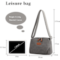 Miniatyrbild 3 av 5: Crossbody-väska för dam, avslappnad axelväska, messengerväska i canvas, damväska lämplig för shopping, resor, daglig användning, grå