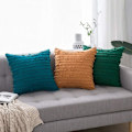 Miniatyrbillede 3 af 4: Wekity Sæt af 2 Dekorative Boho Pudebetræk Linned Stribet Jacquard Mønster Pudebetræk til Sofa Stue Soveværelse 18x18 Tommer Orange