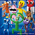 Pikkukuva 2 / 2: Rainbow Friends Monster MOC Vihreä Purppura Takahuone Hahmo Rakennuspalikat Puzzle Kokoonpano Leikkikalut