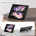 Miniatyrbillede 2 af 4: Kompatibel med Samsung Galaxy Z Fold 3 Etui med Indbygget Metalplade på Bagsiden Stativ Ring [Understøtter Magnetisk Bilstativ] [Kickstand Funktion] Magnet Læder