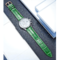 Miniatyrbild 2 av 5: AVEKI Äkta Läder Armbandsur Rem Bytbar Flerfärgad Vattentät för Män Kvinnor, GR-Grön (15mm)