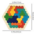 Pikkukuva 3 / 4: 3D Heksagoninen Puinen Palapeli Koulutuslelut Lapsille Esikoululaiset Tangram Lauta Aivot IQ Testipeli Montessori Lelut Lahjat
