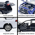 Miniatyrbild 3 av 3: Leksaksbilar 1/36 Lexus Lx570 Barnleksak Modell 4 Dörrar Kan Öppnas Metall Die-Cast Modellbil Miniatyr Samlarbil Pojk Leksak