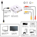 Miniatyrbillede 4 af 5: RCA AV til HDMI Konverter/Adapter 1080P Universal Sort