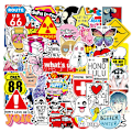 Miniatyrbilde 1 av 5: 100 stk Graffiti Kule Klistremerker Pakke, Vinyl Trendy Klistremerker for Laptop Vannflaske Hjelm Bagasje Skateboard Telefon Gitar