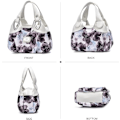 Miniatyrbillede 4 af 4: Fashionable damehåndtasker Elegante damehåndtasker PU læder håndtasker med stor kapacitet Dame blomstertasker