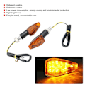 Miniatyrbild 3 av 4: 2 st MC Blinkers 14 LED Styrlampa Indikator Tillbehör Passar Yamaha Gul Lins