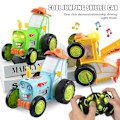 Pikkukuva 3 / 5: Sähköinen RC Hullu Hyppivä Auto Temppuauto Leikki Auto Valoilla Musiikilla Hauska Kiertävä Ajoneuvo Mini RC Temppu Hyppivä Auto Lapsille Pojille