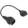 Miniatyrbillede 1 af 5: Diagnostisk Kabel OBD2 Stik 12-polet til 16-polet Adapter Biltilbehør Forlængelse