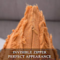 Miniatyrbillede 2 af 4: Wekity Sæt af 2 Dekorative Boho Pudebetræk Linned Stribet Jacquard Mønster Pudebetræk til Sofa Stue Soveværelse 18x18 Tommer Orange