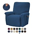 Miniatyrbild 1 av 4: All-inclusive elastisk recliner soffaöverdrag enfärgad polarfleece soffa kudde överdrag för alla årstider Recliner överdrag