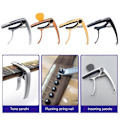 Miniatyrbild 2 av 5: Gitarrstämningsklämma Gitarr Capo Clip med plektrumhållare Gitarrtillbehör